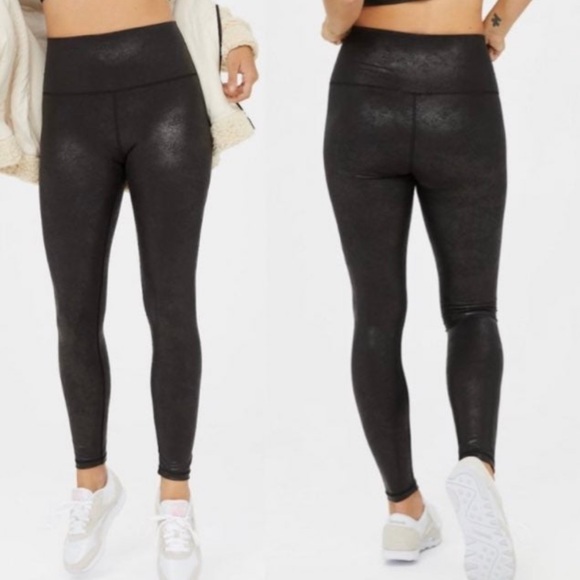 aerie Pants & Jumpsuits Spanx Dupe Aerie Offline Black Faux Leather